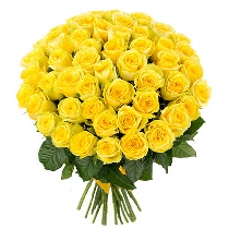 Dzeltenu rožu pušķis